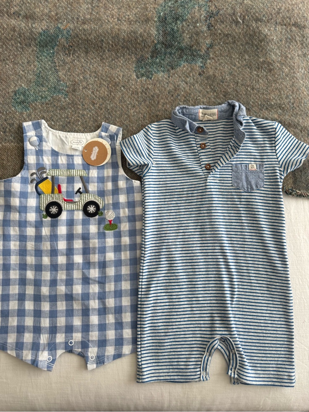 Me&Henry, Mud Pie Blue and White One Piece Bundle